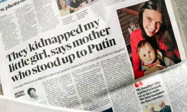 The Sunday Times: «Они похитили мою дочь, говорит мать, выступившая против путинской политики»