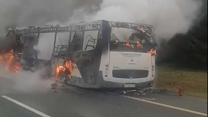 В Подмосковье сгорели четыре автобуса