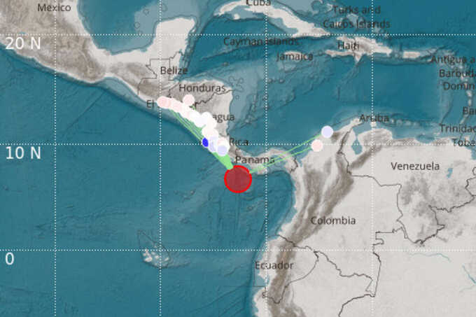 У берегов Панамы произошло сильное землетрясение